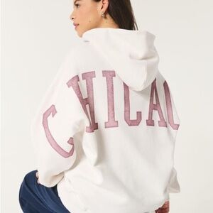 ISO White Hoodie with Chicago Print